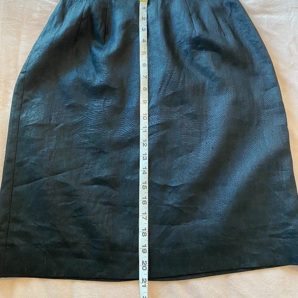 100% LINEN SKIRT AMANDA SMITH VINTAGE PURE LINEN NAVY BLUE SIZE * 6/8 - Picture 14 of 14